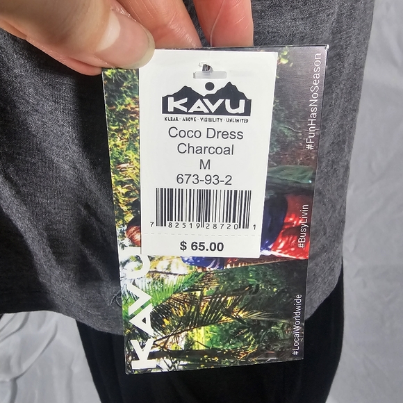 NWT KAVU Coco dress in charcoal - Picture 6 of 6